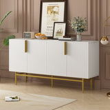 TREXM Modern Elegant 4-door Sideboard Gold Metal Handle Buffet Cabinet for Dining Room, Living Room, WF304382AAK