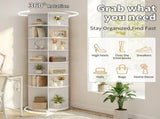 7-tier, 360&deg rotating wood-plastic composite shoe rack, 60*60*184cm, white 36049742