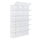 12-Tier Portable 72 Pair Shoe Rack Organizer 36 Grids Tower Shelf Storage Cabinet Stand Expandable 00409728