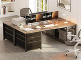 51 Inch Computer Desk with File Drawers & USB Power Outlets- Reversible Home Office Desk 28415099