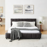 Queen Size Upholstered Bed ,comfortable upholstered bed frame, Chenille fabric, with headboard and W487P235286