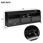 ZUN Sleek & Modern Design TV Stand with Acrylic Board Door, Chic Elegant Media Console for TVs Up to 02568385