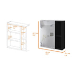 ZUN Labelle Medicine Cabinet With Mirror, Five Internal Shelves, Single Door -Black B07091924