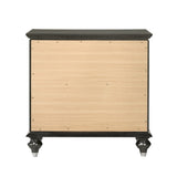Solid Rubberwood Nightstand with 2 Drawers in Metallic Gray Finish B016P261446