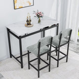 Kitchen Table Set, Dining Table and Chairs for 2, 3 Piece Dining Room Table Set with 2 Upholstered W578P150070