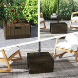 Weighted Umbrella Stand with Table Tray and Wheels - Brown 93041151