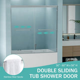 56"-60" W x 58" H Double Sliding Bathtub Shower Door, Semi-Frameless Bypass Tub Door, 1/4" W1573P292497