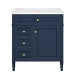 30'' Bathroom Vanity with Top Sink, Modern Bathroom Storage Cabinet with 2 Drawers and a Tip-out N710P206904C