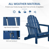 ZUN Folding Adirondack Chair, Faux Wood Patio & Fire Pit Chair, Weather Resistant HDPE for Deck, Outside W2225142495