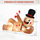 9.8 FT Lighted Christmas Inflatable Decoration, Large Inflatable Lying Gingerbread Man, Funny Blow 99519960