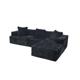 Compression Sectional Couch with Comfy Chaise, Boneless L Shape Sofa with Deep Seat, Minimalist W3341P346292