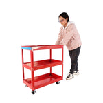 ZUN Tool Cart on 3 Tier Rolling Mechanic Tool Cart, Heavy Duty Steel Utility Cart w/Lockable 46430127