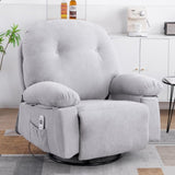 ZUN Modern Chenille Recliner Chairs Swivel Massage Rocker Recliner with Heat W1692P154175