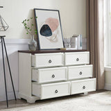 Modern Farmhouse 6-Drawer Chest of Drawers for Bedroom, Wooden Bedroom Drawer Dresser with 6 Storage 54948134