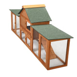 ZUN Large Wooden Rabbit Hutch Indoor and Outdoor Bunny Cage with a Tray and Runs for Small Animals, W2181P155336