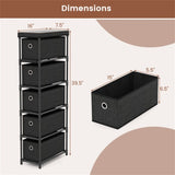 Modern Minimalist Chest of Drawers - 5 Drawers Countertop, Industrial Wood Top, Versatile as Side 52539284