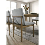 ZUN Natural Tone Frame Light Gray Fabric Set of 2pc Side Chairs Dining Room Furniture Chair Upholstered B011P196967