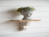 13.8x9.1x11.4" Distressed Brown and White Wooden Wall Shelf with Corbel Design W2078P223131
