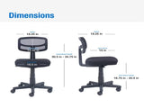 Mesh Task Chair with Plush Padded Seat, Teens and Adult, Black/Black 84527947