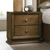 Walnut 1pc Nightstand Bedroom Rubberwood Bedside Table Bronze Metal Knob Furniture B011P326723