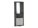 Nashville Corner Bar Cabinet Unit with Wine Glass Rack and Lower Cabinet, Smokey Oak B097P167444
