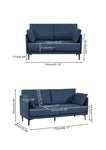 ZUN 2 Seater Sofa For Primary Living Space , Bed Room, Office, 2 Pillows,Metel Legs W820P224384