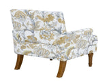Accent Chair, Floral Armchair, Nailhead Trim, Gold and Grey Decor, Solid Wood Legs, Farmhouse W5568P445701