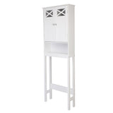 Double Door Fork Toilet Cabinet White 62734971