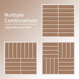 Patio Interlocking Deck Tiles, 12"x12" Square Composite Decking Tiles, Four Slat Plastic Outdoor W1859P181793