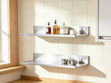 2-Pack 8.6" x 16" Stainless Steel Wall Shelves with Backsplash, 44 lbs Load Capacity, Heavy-Duty 60212749