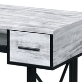 Antique White and Black Computer Desk with Keyboard Tray B062P184558