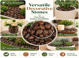 38 lbs brown River Rocks, 2-3 inch Polished Pebbles - Decorative White Stones for Indoor/Outdoor 42095487