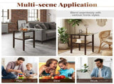 24-Inch 2-Tier Square Glass Coffee Table, Modern Tempered Glass Center Table with 96961414