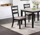 ZUN Classic Stylish Black Finish 5pc Dining Set Kitchen Dinette Wooden Top Table and Chairs Upholstered B011119011