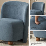 Modern Low Back Accent Chair, Upholstered Armless Living Room Chairs, Round Pine Wood Feet, for N817P224950B