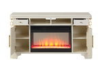 ZUN TV Stand With Electric Fireplace in Beige B00969712