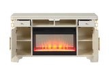 ZUN TV Stand With Electric Fireplace in Beige B00969712