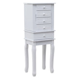 ZUN Standing Jewelry Armoire with Mirror, 5 Drawers & 14 Necklace Hooks, Jewelry Cabinet Chest with 96096796