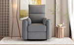ZUN Upholstered Swivel Recliner Manual Rocker Recliner Chair Baby Nursery Chair with Two Removable WF313599AAE