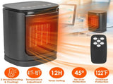 Portable Ceramic Space Heater,1500W Electric Heater with 90&degOscillation,Remote Control,12H 29240890