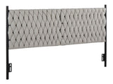 Queen Size Headboard in Black Metal and Cream Fabric B202P223757