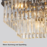 Chandeliers,Rectangular Crystal Chandelier Adjustable,E12 Modern Industrial Crystal Lights,Farmhouse W1340P189538