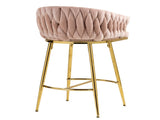 26'' Counter height bar stools Set of 2 kitchen island counter bar stool with hand- wave back,golden W2215P184990