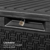 90gal Outdoor Garden Plastic Storage Deck Box Chest Tools Cushions Toys Lockable Seat 98858012