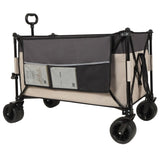 Tall Heavy-Duty Folding Wagon Cart with 480lbs Capacity All-Terrain Wheels, Side Pockets, Brakes & W2932P289385