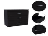 Bethage 3-Drawer Dresser Black Wengue B06280071