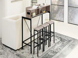 59 inch bar table, dining table, sofa table with power socket and LED light, 3 saddle stools, W2972P313230