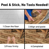 40 Pcs Wood Grain Peel And Stick Floor stickers Non-Slip Self-Adhesive Floor Stickers, Waterproof 10905611