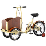 ZUN Foldable Tricycle for Kids Ages 6-12,Mini Cargo,Pet,Reverse Tricycle,Outdoor Parent-Child W1019P163630