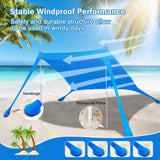 ZUN 6.5x6.5FT Foldable Beach Canopy Tent Collapsible Shade Sail Sun Protection Windproof Shelter 4 29696457